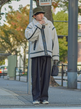 「KANGOL（カンゴール）のアイテム（ジャケット/アウター）」を使った、しゃちょーさん（メンズ・169cm）の秋コーディネート