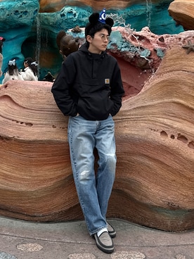 「Levi's（リーバイス）のアイテム（パンツ）」を使った、しゃちょーさん（メンズ・169cm）の冬コーディネート