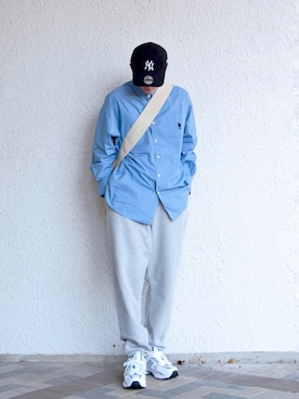 「Champion（チャンピオン）のアイテム（パンツ）」を使った、しゃちょーさん（メンズ・169cm）の秋コーディネート