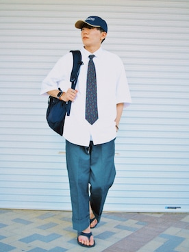「Yves Saint Laurent（イヴサンローラン）のアイテム」を使った、しゃちょーさん（メンズ・169cm）の夏コーディネート