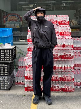 「アイテム（マウンテンパーカー）」を使った、しゃちょーさん（メンズ・169cm）の冬コーディネート