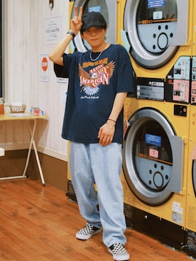 「COOLなこのコが仲間入り」｜「アイテム（スリッポン）」を使った、しゃちょーさん（メンズ・169cm）の夏コーディネート