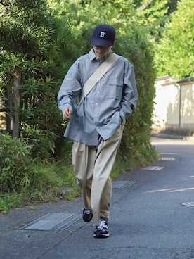 「BLUE（ブルー）のアイテム」を使った、しゃちょーさん（メンズ・169cm）の秋コーディネート