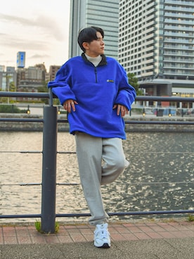 「Champion（チャンピオン）のアイテム（パンツ）」を使った、しゃちょーさん（メンズ・169cm）の秋コーディネート