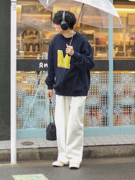「アイテム（ハンドバッグ）」を使った、しゃちょーさん（メンズ・169cm）の春コーディネート
