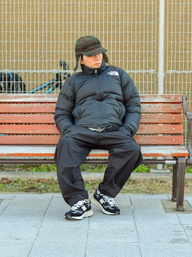 「THE NORTH FACE（ザノースフェイス）のザ・ノース・フェイス メンズダウンジャケット / ヌプシジャケット（ダウンジャケット/コート）」を使った、しゃちょーさん（メンズ・169cm）の冬コーディネート