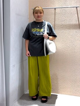 「LOWRYS FARM（ローリーズファーム）のステンレスプレートネックレス　973053（ネックレス）」を使った、なっちゃんさん（レディース・160cm）の夏コーディネート
