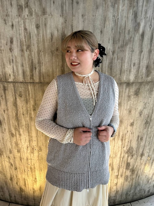 セール】ラメスラブZIPベスト 644675（ベスト）｜LOWRYS FARM