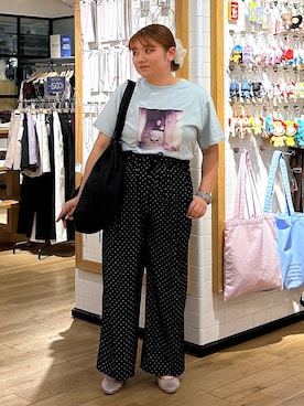 「LOWRYS FARM（ローリーズファーム）のシュシュバンス 652957（バレッタ/ヘアクリップ、ホワイト系）」を使った、なっちゃんさん（レディース・160cm）の春コーディネート