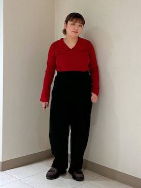 「アイテム（シュシュ）」を使った、なっちゃんさん（レディース・160cm）の秋コーディネート