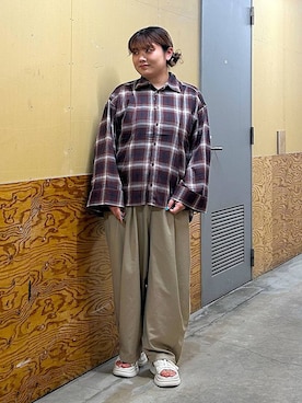 「ぽっちゃりスタッフ」｜なっちゃんさん（レディース・160cm）の夏コーディネート