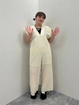 「ぽっちゃりスタッフ」｜なっちゃんさん（レディース・160cm）の夏コーディネート