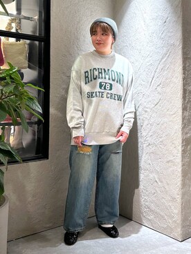 「アイテム（ニットキャップ/ビーニー、グレー系）」を使った、なっちゃんさん（レディース・160cm）の冬コーディネート