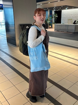 「LOWRYS FARM（ローリーズファーム）のボリュームローファー　634544（ローファー、ブラック系）」を使った、なっちゃんさん（レディース・160cm）の春コーディネート