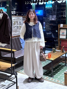 「niko and...（ニコアンド）のオリジナルスニーカーローファー（ローファー、ブラウン系）」を使った、おでんさん（レディース・153cm）の春コーディネート