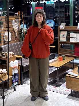 「niko and ...」｜「アイテム（キャップ）」を使った、おでんさん（レディース・152cm）の秋コーディネート