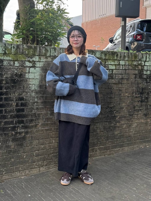 セール】ワイドボーダーラガーニットプルオーバー（ニット/セーター