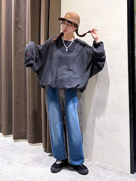 「UNIVERSAL OVERALL（ユニバーサルオーバーオール）のアイテム」を使った、おでんさん（レディース・152cm）の秋コーディネート