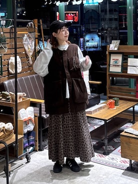 「アイテム（ベスト）」を使った、おでんさん（レディース・152cm・30代）の秋コーディネート