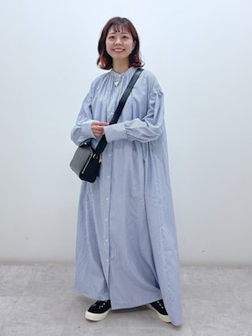 「ニコアンド」｜「アイテム（ワンピース/ドレス）」を使った、おでんさん（レディース・153cm）の春コーディネート
