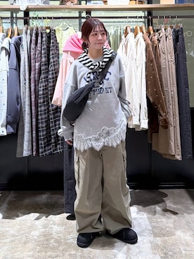 「アイテム（スウェット）」を使った、おでんさん（レディース・152cm・30代）の秋コーディネート