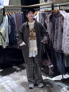 「niko and ...」｜「アイテム（キャップ）」を使った、おでんさん（レディース・152cm）の秋コーディネート