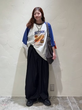 「niko and...（ニコアンド）のポーチ付き 洗い トートバッグ / A4サイズ収納可能（トートバッグ、グレー系）」を使った、おでんさん（レディース・153cm）の夏コーディネート