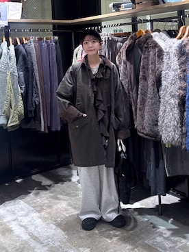 「niko and...（ニコアンド）のオリジナル2WAYテープトートバッグ（トートバッグ）」を使った、おでんさん（レディース・152cm）の秋コーディネート