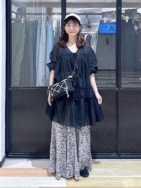 「niko and...（ニコアンド）の《抗菌防臭》カラーキャップ（キャップ、その他）」を使った、おでんさん（レディース・153cm）の春コーディネート