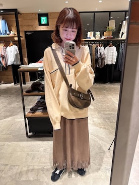 「アイテム（スカート）」を使った、おでんさん（レディース・152cm・30代）の秋コーディネート