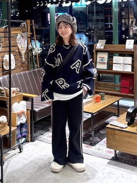 「niko and ...」｜「アイテム（キャップ）」を使った、おでんさん（レディース・152cm）の秋コーディネート