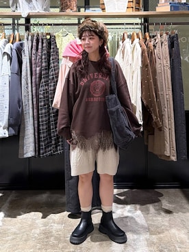 「アイテム（スウェット）」を使った、おでんさん（レディース・152cm・30代）の秋コーディネート