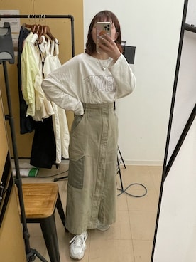 「ニコアンド」｜「アイテム（スカート）」を使った、おでんさん（レディース・153cm）の春コーディネート