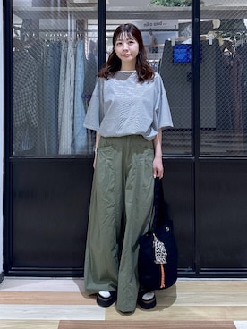 「niko and...（ニコアンド）のWベルトサンダル（サンダル、ブラック系）」を使った、おでんさん（レディース・153cm）の春コーディネート