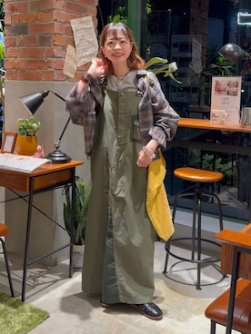 「アイテム（ジャンパースカート）」を使った、おでんさん（レディース・152cm・20代）の秋コーディネート