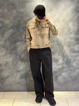 「fredy emue（フレディエミュ）のノーカラーコンパクトデニムジャケット（デニムジャケット）」を使った、shuji22さん（メンズ・170cm・20代）の秋コーディネート