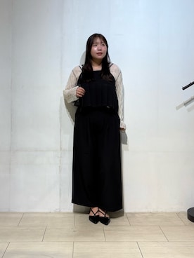 「Thevon（ゼボン）のウェーブ柄シアープルオーバー（Tシャツ/カットソー、ホワイト系）」を使った、mayuuu528さん（レディース・158cm）の夏コーディネート
