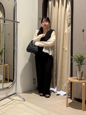 「Thevon（ゼボン）のGOLDボタンワッシャーシアーフードシャツ（シャツ/ブラウス、ホワイト系）」を使った、mayuuu528さん（レディース・158cm）の夏コーディネート