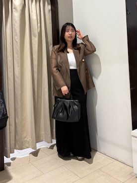 「Thevon（ゼボン）の裏毛Iラインマーメイドスカート（スカート、ブラック系）」を使った、mayuuu528さん（レディース・158cm）の春コーディネート