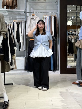 「Thevon（ゼボン）のバルーンキャミ（キャミソール、ホワイト系）」を使った、mayuuu528さん（レディース・158cm）の春コーディネート