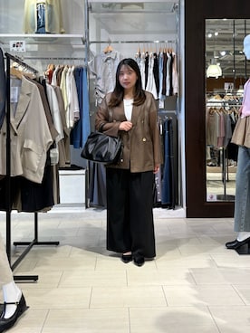 「Thevon（ゼボン）のチャーム付きコンパクトTシャツ（Tシャツ/カットソー、ホワイト系）」を使った、mayuuu528さん（レディース・158cm）の春コーディネート