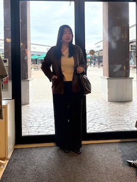 「Thevon（ゼボン）の【Yuna企画】マルチキルティングチェーンBAG（トートバッグ、ブラウン系）」を使った、mayuuu528さん（レディース・158cm）の秋コーディネート
