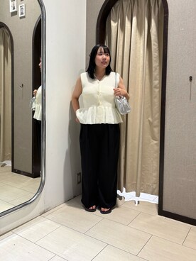 「アイテム（ボストンバッグ、シルバー系）」を使った、mayuuu528さん（レディース・158cm）の夏コーディネート