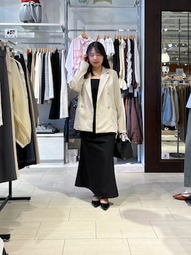 「Thevon（ゼボン）のドレープマーメイドスカート（スカート、ブラック系）」を使った、mayuuu528さん（レディース・158cm）の春コーディネート