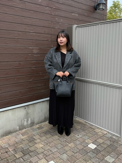 thevon シャギーミドルコート チャコールグレー シャギーミドルコート