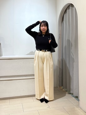 「アイテム（ベルト）」を使った、mayuuu528さん（レディース・158cm）の秋コーディネート