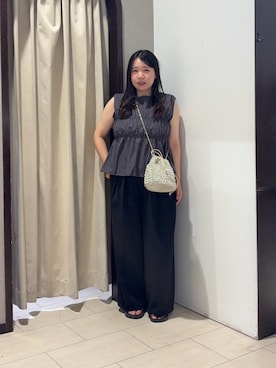 「アイテム（つなぎ/オールインワン）」を使った、mayuuu528さん（レディース・158cm）の夏コーディネート