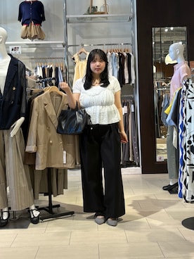 「Thevon（ゼボン）のドットビスチェセットTシャツ（Tシャツ/カットソー、ホワイト系）」を使った、mayuuu528さん（レディース・158cm）の春コーディネート