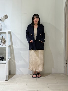 「アイテム（テーラードジャケット、ブルー系）」を使った、mayuuu528さん（レディース・158cm）の秋コーディネート