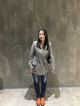 「ZARA（ザラ）のアイテム（テーラードジャケット）」を使った、nnfashionさん（レディース・163cm）の秋コーディネート